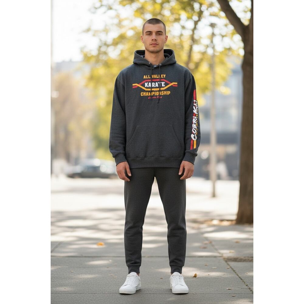 Cobra Kai All Valley Karate Championship Pullover Hoodie – Men’s XL – Gray